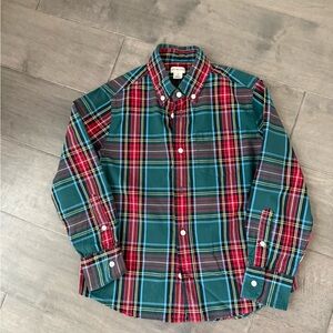 Crewcuts Green and Red Plaid Button-Down Shirt